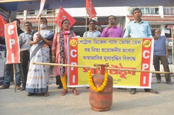 CPI protested against Fuel Price hikes 